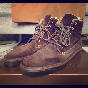 Beautiful Gucci Brown suede high tops size 8.5